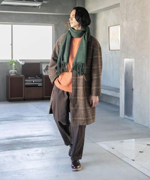 niko and...（ニコアンド）の「[抗菌防臭]ドラロンワイドストール（マフラー・メンズ・グレー/ブラック/ボルドー/グリーン・FREE）」の7枚目の写真