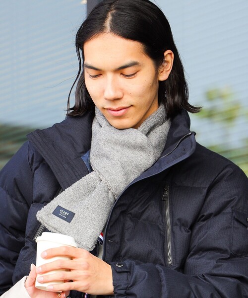 BEAMS HEART(ビームスハート)の「BEAMS HEART / 中綿 ツイード マフラー(マフラー・メンズ・グレー/チャコールグレー・ONE SIZE)」の4枚目の写真