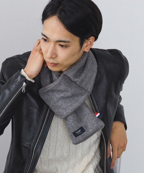 BEAMS HEART(ビームスハート)の「BEAMS HEART / 中綿 ツイード マフラー(マフラー・メンズ・グレー/チャコールグレー・ONE SIZE)」の5枚目の写真