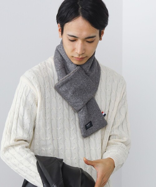 BEAMS HEART(ビームスハート)の「BEAMS HEART / 中綿 ツイード マフラー(マフラー・メンズ・グレー/チャコールグレー・ONE SIZE)」の6枚目の写真