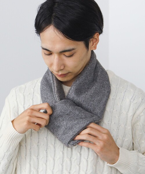 BEAMS HEART(ビームスハート)の「BEAMS HEART / 中綿 ツイード マフラー(マフラー・メンズ・グレー/チャコールグレー・ONE SIZE)」の7枚目の写真