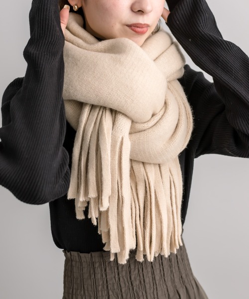 mystic(ミスティック)の「ラメニット太フリンジストール(マフラー・レディース・ベージュ/パープル/オレンジ・ONE SIZE)」の10枚目の写真