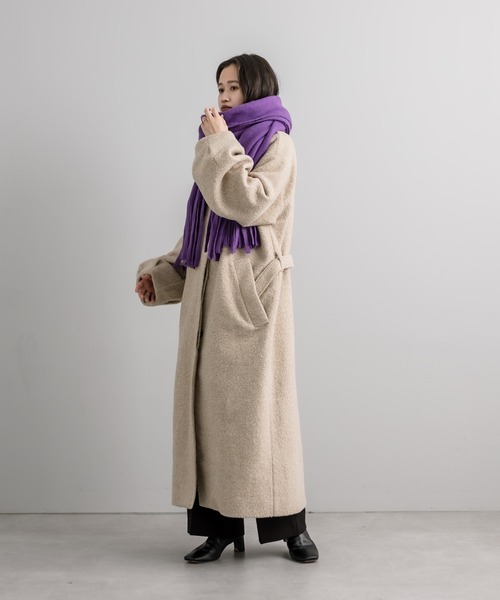 mystic(ミスティック)の「ラメニット太フリンジストール(マフラー・レディース・ベージュ/パープル/オレンジ・ONE SIZE)」の17枚目の写真