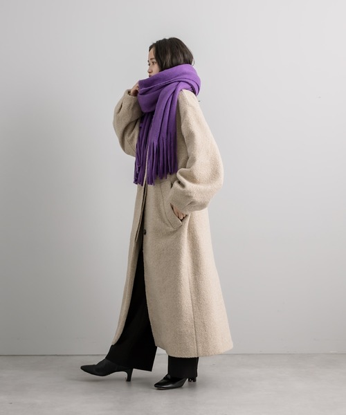 mystic(ミスティック)の「ラメニット太フリンジストール(マフラー・レディース・ベージュ/パープル/オレンジ・ONE SIZE)」の15枚目の写真