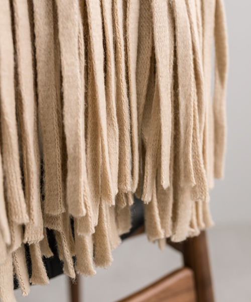 mystic(ミスティック)の「ラメニット太フリンジストール(マフラー・レディース・ベージュ/パープル/オレンジ・ONE SIZE)」の9枚目の写真