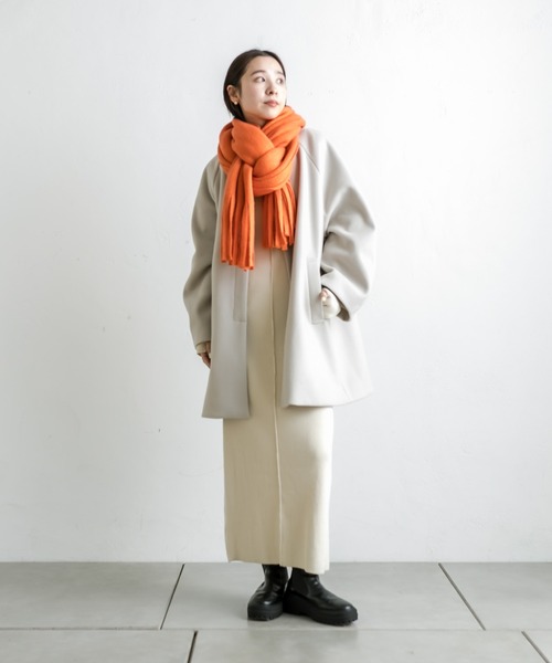 mystic(ミスティック)の「ラメニット太フリンジストール(マフラー・レディース・ベージュ/パープル/オレンジ・ONE SIZE)」の16枚目の写真