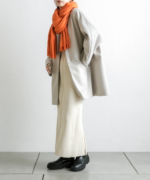 mystic(ミスティック)の「ラメニット太フリンジストール(マフラー・レディース・ベージュ/パープル/オレンジ・ONE SIZE)」の7枚目の写真