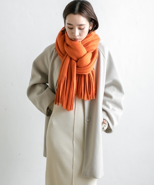 mystic(ミスティック)の「ラメニット太フリンジストール(マフラー・レディース・ベージュ/パープル/オレンジ・ONE SIZE)」の5枚目の写真