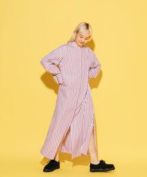 CITEN | ＜CITEN＞ストライプ シャツワンピース(シャツワンピース)