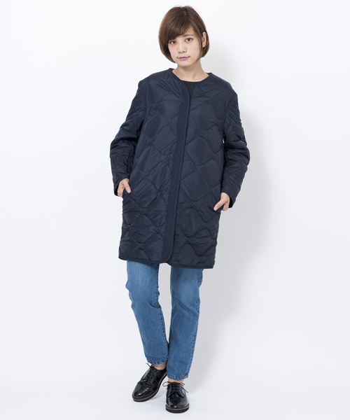 MILKFED.(ミルクフェド)の「LONG QUILTED NYLON JACKET(キルティング/ナイロン/ジャケット)(その他アウター・レディース・ブラック/オリーブ/ネイビー・MEDIUM/SMALL)」の9枚目の写真