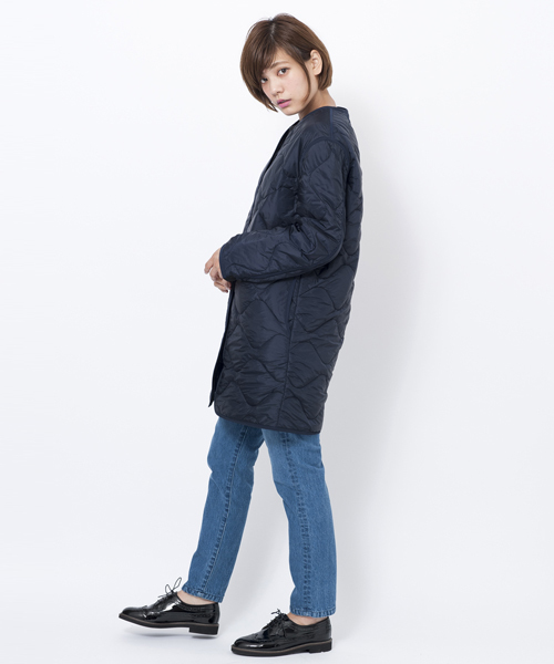 MILKFED.(ミルクフェド)の「LONG QUILTED NYLON JACKET(キルティング/ナイロン/ジャケット)(その他アウター・レディース・ブラック/オリーブ/ネイビー・MEDIUM/SMALL)」の10枚目の写真