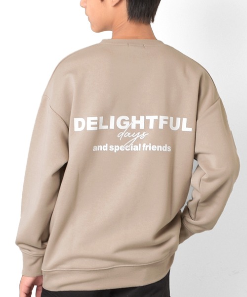 GLAZOS（グラソス）の「裏毛・前後ロゴプリントトレーナー（スウェット・キッズ・ベージュ/ブラック/グレー・140cm/150cm/160cm/170cm）」の3枚目の写真