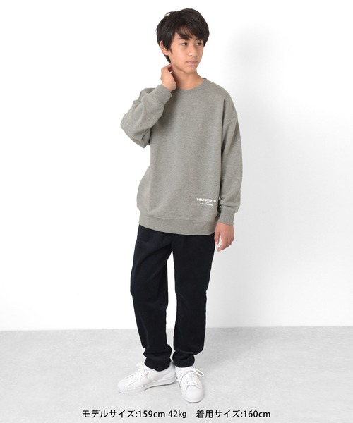 GLAZOS（グラソス）の「裏毛・前後ロゴプリントトレーナー（スウェット・キッズ・ベージュ/ブラック/グレー・140cm/150cm/160cm/170cm）」の16枚目の写真