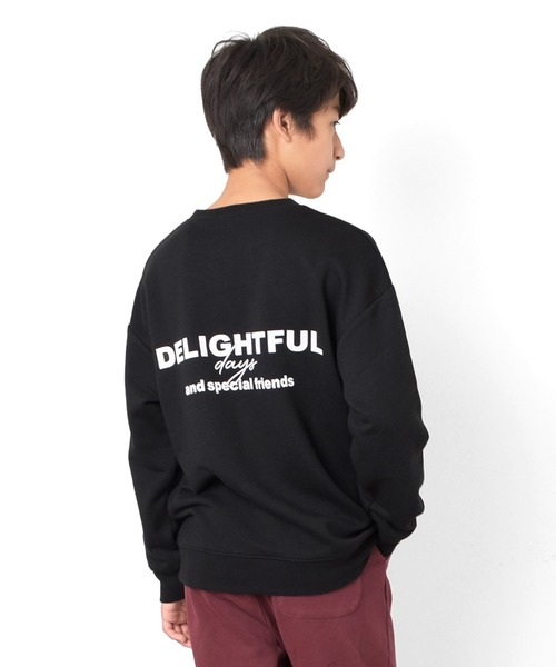 GLAZOS（グラソス）の「裏毛・前後ロゴプリントトレーナー（スウェット・キッズ・ベージュ/ブラック/グレー・140cm/150cm/160cm/170cm）」の6枚目の写真