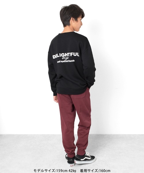 GLAZOS（グラソス）の「裏毛・前後ロゴプリントトレーナー（スウェット・キッズ・ベージュ/ブラック/グレー・140cm/150cm/160cm/170cm）」の4枚目の写真