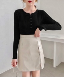 【OKUOKU 0909】ヘンリーネック リブニット oku-tops-627661632478-16