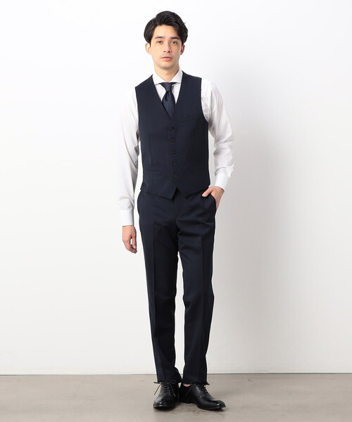 COMME CA ISM(コムサイズム)の「【セットアップ対応】ウール ポリエステル ギャバ ジレ(スーツベスト・メンズ・ブラック・SMALL/MEDIUM/LARGE)」の7枚目の写真
