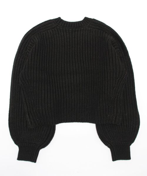 ローゲージボリュームスリーブニットトップス