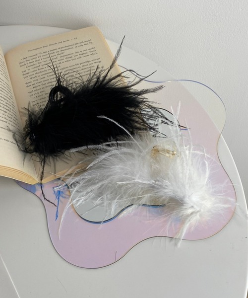 WEGO（ウィゴー）の「WEGO/フェザーバンスクリップ（バレッタ/ヘアクリップ・レディース・ホワイト/ブラック・FREE）」の3枚目の写真