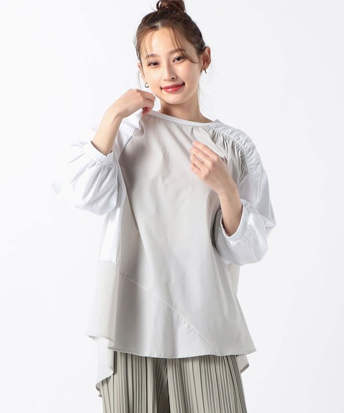 Grand PARK（グランドパーク）の「ドッキングプルオーバー（Tシャツ/カットソー・レディース・ホワイト/ライトグレー/ブラック・FREE）」の3枚目の写真