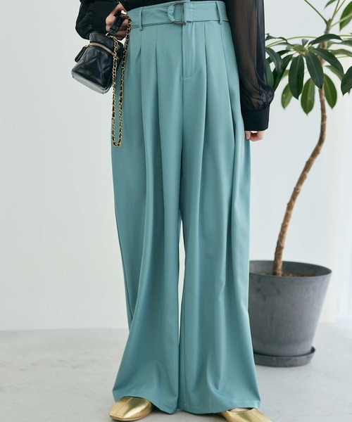 fifth（フィフス）の「ベルト付きタックワイドパンツ（その他パンツ・レディース・ピンク/ブラック/ブルー・M）」の3枚目の写真