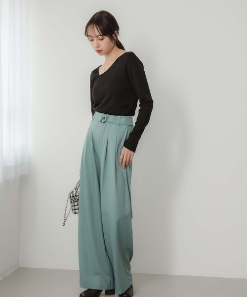 fifth（フィフス）の「ベルト付きタックワイドパンツ（その他パンツ・レディース・ピンク/ブラック/ブルー・M）」の19枚目の写真