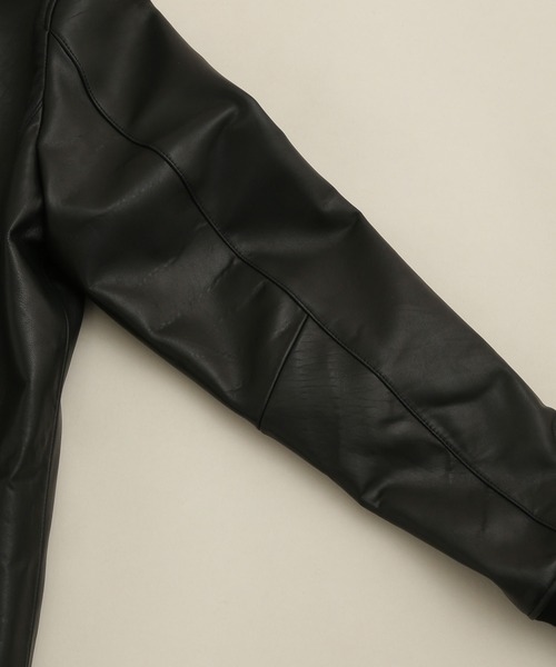 NANO universe（ナノユニバース）の「LB.04/ハイネックレザーライダース（ライダースジャケット・メンズ・ブラック・S/M/L）」の14枚目の写真