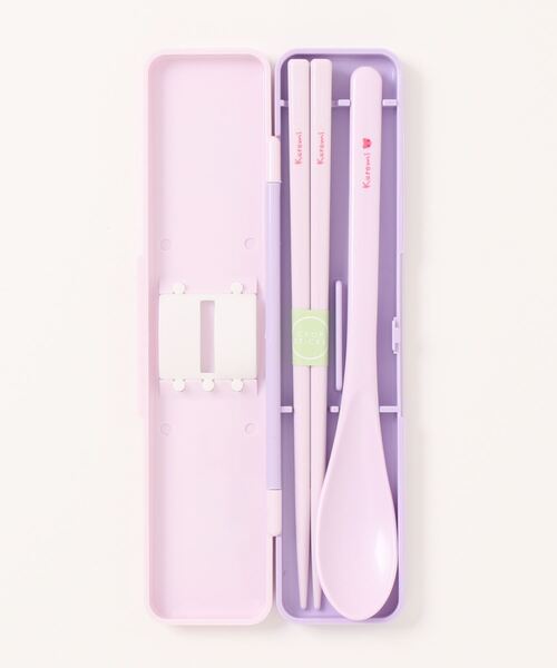 BAYBLO（ベイブロ）の「(SK)抗菌 音の鳴らない コンビセット(箸+スプーン+箸箱)（お弁当箱・キッズ・ライトピンク/ライトブルー/クリーム/ライトパープル/ターコイズブルー/ピンク系/ホワイト×ピンク/ライラック系・ONE SIZE）」の22枚目の写真