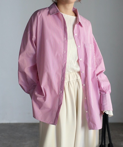 ap retro（アプレトロ）の「ストライプビックシャツ オーバー