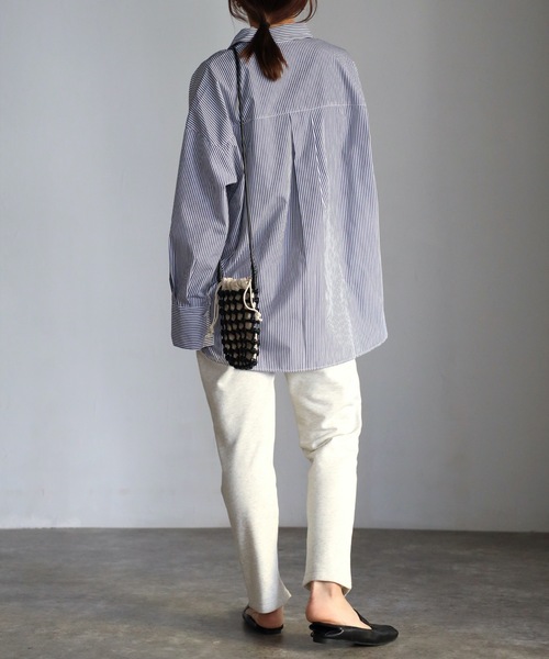 ap retro（アプレトロ）の「ストライプビックシャツ オーバーシャツ（シャツ/ブラウス・レディース・ブルー/グリーン/ピンク・FREE）」の19枚目の写真