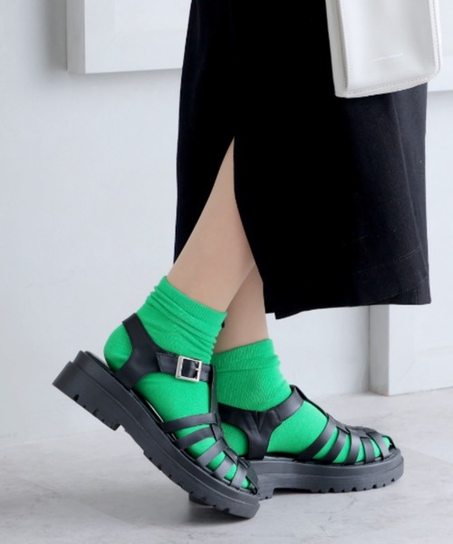 VIVIAN(ヴィヴィアン)の「厚底編み込みグルカサンダル(サンダル・レディース・アイボリー/シルバー/ブラック・S/M/L/LL)」の10枚目の写真