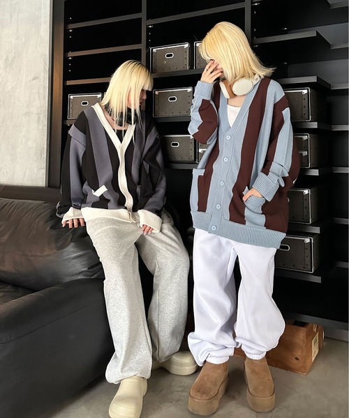 sedacle（セダクル）の「オーバーストライプニットカーディガン（カーディガン/ボレロ・メンズ・ブラック/ブルー系その他・MEDIUM/LARGE）」の20枚目の写真
