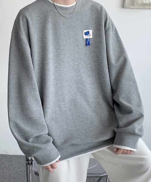 MGV(エムジーヴィー)の「ワンポイントワッフルロングTシャツ(スウェット・メンズ・ホワイト/ブルー/グリーン/グレー/ブラック・LARGE/MEDIUM/X-LARGE)」の4枚目の写真