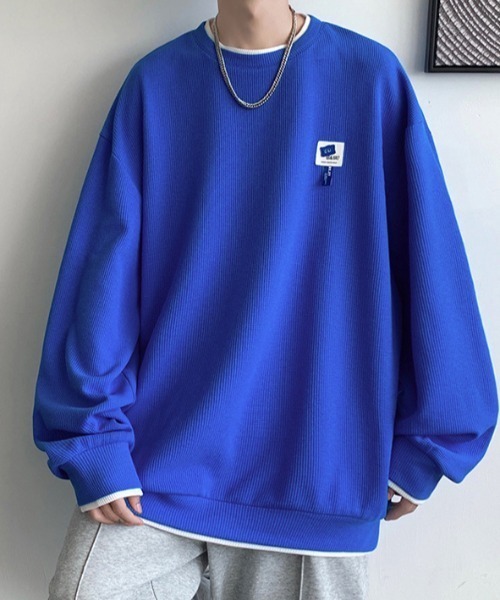 MGV(エムジーヴィー)の「ワンポイントワッフルロングTシャツ(スウェット・メンズ・ホワイト/ブルー/グリーン/グレー/ブラック・LARGE/MEDIUM/X-LARGE)」の5枚目の写真
