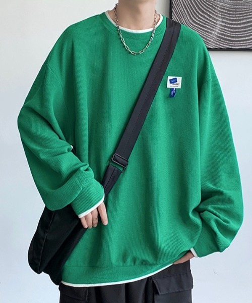 MGV(エムジーヴィー)の「ワンポイントワッフルロングTシャツ(スウェット・メンズ・ホワイト/ブルー/グリーン/グレー/ブラック・LARGE/MEDIUM/X-LARGE)」の1枚目の写真