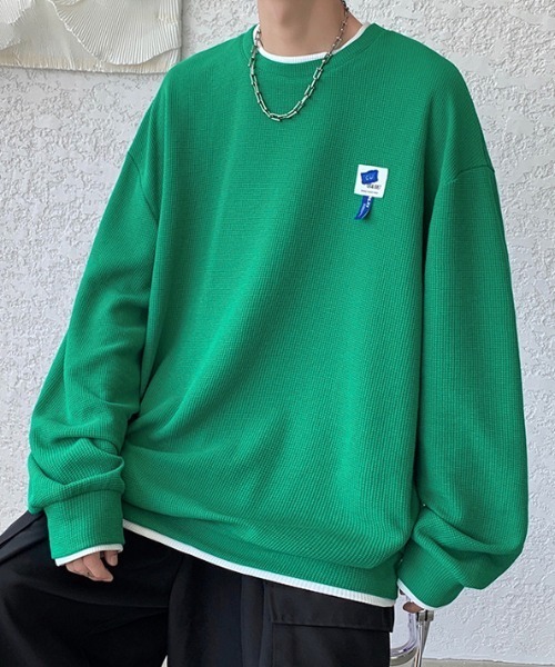 MGV(エムジーヴィー)の「ワンポイントワッフルロングTシャツ(スウェット・メンズ・ホワイト/ブルー/グリーン/グレー/ブラック・LARGE/MEDIUM/X-LARGE)」の14枚目の写真