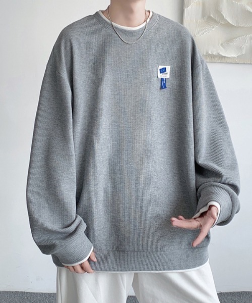 MGV(エムジーヴィー)の「ワンポイントワッフルロングTシャツ(スウェット・メンズ・ホワイト/ブルー/グリーン/グレー/ブラック・LARGE/MEDIUM/X-LARGE)」の6枚目の写真