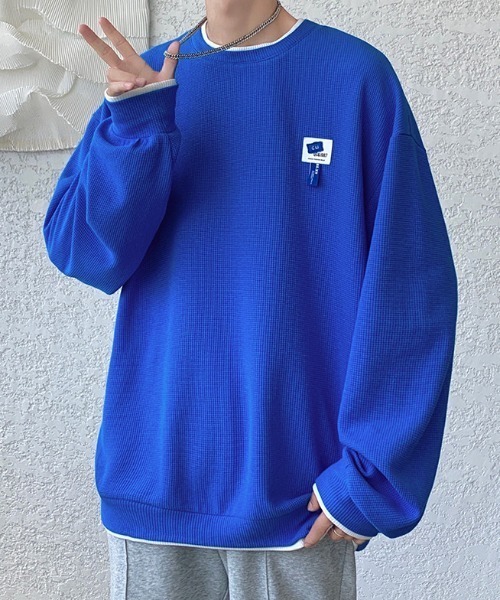 MGV(エムジーヴィー)の「ワンポイントワッフルロングTシャツ(スウェット・メンズ・ホワイト/ブルー/グリーン/グレー/ブラック・LARGE/MEDIUM/X-LARGE)」の12枚目の写真