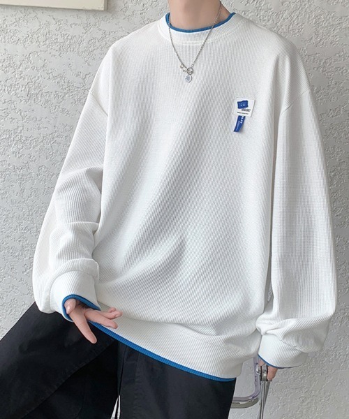 MGV(エムジーヴィー)の「ワンポイントワッフルロングTシャツ(スウェット・メンズ・ホワイト/ブルー/グリーン/グレー/ブラック・LARGE/MEDIUM/X-LARGE)」の8枚目の写真