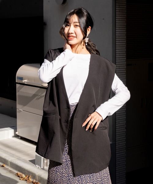 tolene(トレネ)の「シンプル無地ロングスリーブカットソー(Tシャツ/カットソー・レディース・ブラック/ホワイト・FREE)」の15枚目の写真