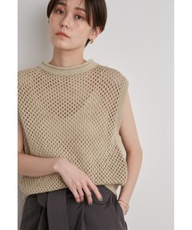 【emmi atelier】ノースリーブメッシュニット