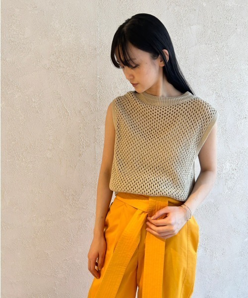 emmi atelier - emmi エミアトリエ　ニット リブ グレー vネック セット emmi（エミ）の「【emmi atelier】リリーヤーンハイネックニット