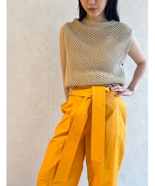 emmi(エミ)の「【emmi atelier】ノースリーブメッシュニット(ニット/セーター・レディース・チャコールグレー/ベージュ・FREE)」の16枚目の写真
