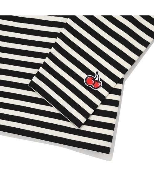 KIRSH(キルシー)の「KIRSH CHERRY STRIPE LONG SLEEVE T-SHIRT/キルシーチェリーストライプロングスリーブTシャツ(Tシャツ/カットソー・レディース・レッド/ピンク/ブラック・ONE SIZE)」の12枚目の写真