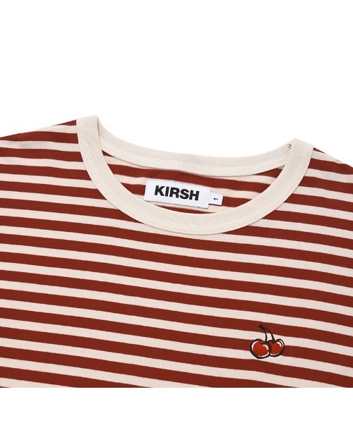 tシャツ KIRSH CHERRY STRIPE LONG SLEEVE T-SHIRT/キルシーチェリーストライプロングスリーブTシャツ レディース tシャツ KIRSH CHERRY STRIPE LONG SLEEVE T-SHIRT/キルシー