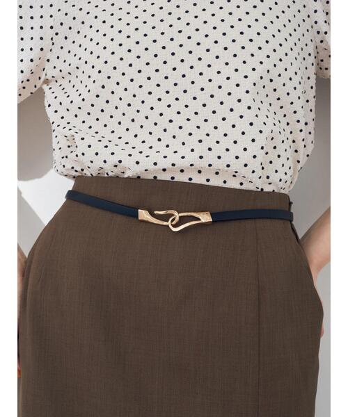 YECCA VECCA(イェッカヴェッカ)の「メタルフックスリムベルト(ベルト・レディース・ベージュ/ブラック/アイボリー/パイソン・FREE)」の19枚目の写真