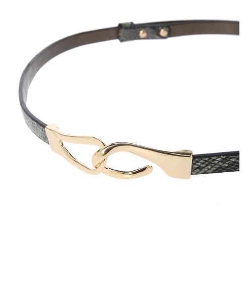 YECCA VECCA(イェッカヴェッカ)の「メタルフックスリムベルト(ベルト・レディース・ベージュ/ブラック/アイボリー/パイソン・FREE)」の12枚目の写真