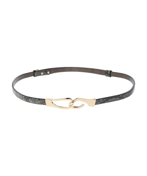 YECCA VECCA(イェッカヴェッカ)の「メタルフックスリムベルト(ベルト・レディース・ベージュ/ブラック/アイボリー/パイソン・FREE)」の17枚目の写真