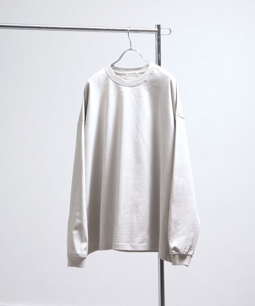 NILWAY（ニルウェイ）の「コットンベーシックロンT/無地（Tシャツ/カットソー・メンズ・グレー/ブラック/ブルー/ホワイト・MEDIUM/LARGE）」の4枚目の写真