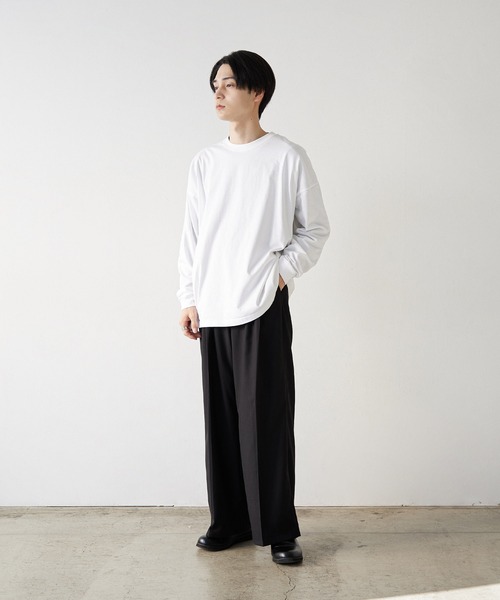 NILWAY（ニルウェイ）の「コットンベーシックロンT/無地（Tシャツ/カットソー・メンズ・グレー/ブラック/ブルー/ホワイト・MEDIUM/LARGE）」の11枚目の写真